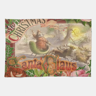 Vintage kerstkerstkerstkerstkerstman Slaapes Theedoek