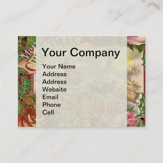 Vintage kerstkerstkerstkerstkerstman Slaapes Visitekaartje (Voorkant)