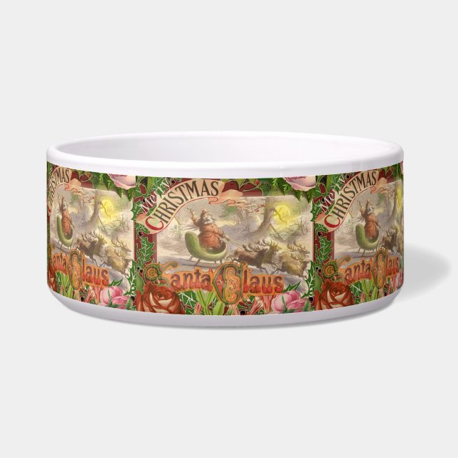 Vintage kerstkerstkerstkerstkerstman Slaapes Voerbakje (Voorkant)