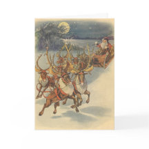 Vintage kerstkerstkerstkerstkerstman, slee met ren