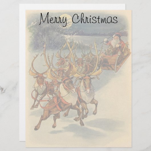 Vintage kerstkerstkerstkerstkerstman, Sleigh met r (Voorkant / Achterkant)