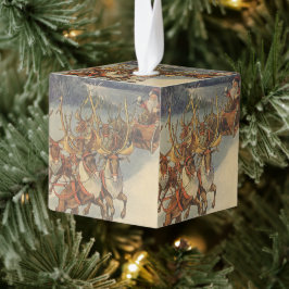 Vintage kerstkerstkerstkerstkerstman, Sleigh met r Decoratie