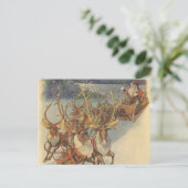 Vintage kerstkerstkerstkerstkerstman, Sleigh met r Feestdagenkaart (Staand voorkant)