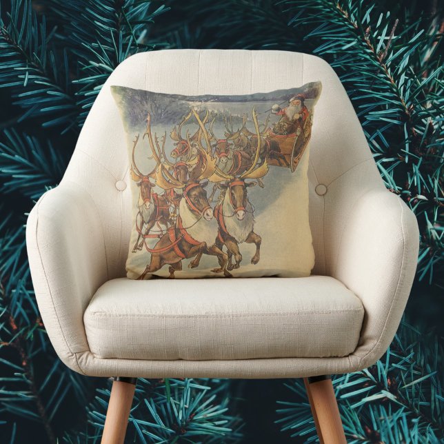 Vintage kerstkerstkerstkerstkerstman, Sleigh met r Kussen (Creator heeft geüpload)