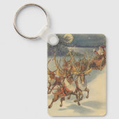 Vintage kerstkerstkerstkerstkerstman, Sleigh met r Sleutelhanger (Voorkant)