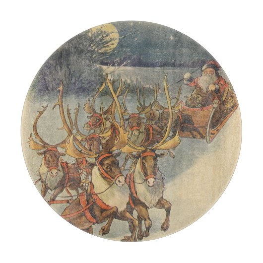 Vintage kerstkerstkerstkerstkerstman, Sleigh met r Snijplank (Voorkant)