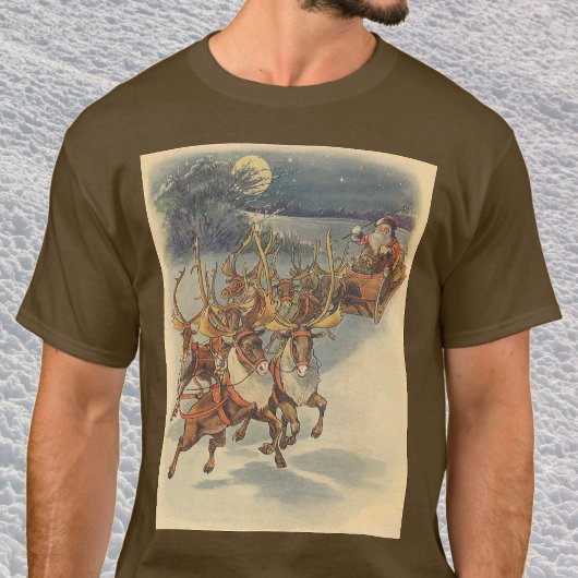 Vintage kerstkerstkerstkerstkerstman, Sleigh met r T-shirt