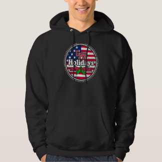 Vintage kerstkerstkerstkerstkerstman VS vlag VS Am Hoodie