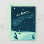 Vintage kerstkerstkerstkerstkerstman's hoge winter uitnodiging briefkaart (Voorkant / Achterkant)