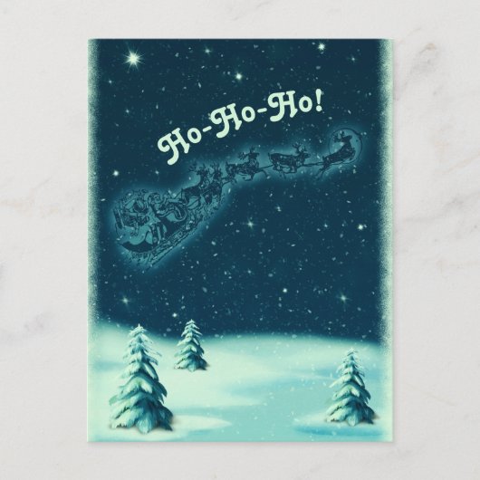 Vintage kerstkerstkerstkerstkerstman's hoge winter uitnodiging briefkaart (Voorkant)