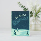 Vintage kerstkerstkerstkerstkerstman's hoge winter uitnodiging briefkaart (Staand voorkant)