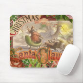 Vintage kerstkerstkerstkerstkerstrenrenmindel muismat (Met muis)