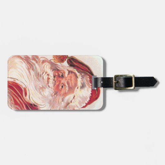 Vintage kerstkerstkerstkerstman bagagelabel (Voorkant horizontaal)