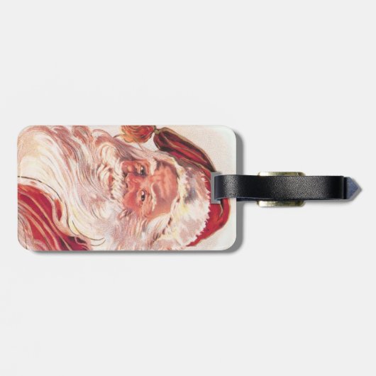 Vintage kerstkerstkerstkerstman bagagelabel (Achterkant horizontaal)