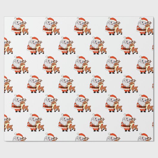 Vintage kerstkerstkerstkerstman cadeaupapier (Vlak)