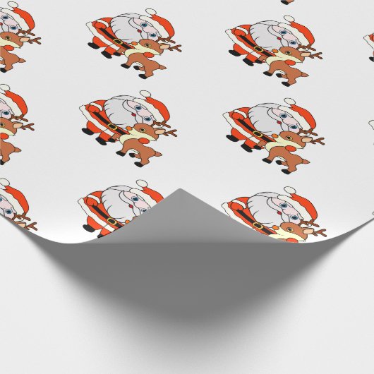 Vintage kerstkerstkerstkerstman cadeaupapier (Hoek)