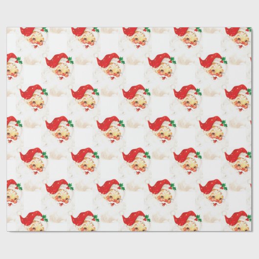Vintage kerstkerstkerstkerstman cadeaupapier (Vlak)