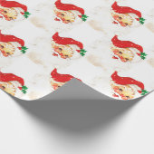 Vintage kerstkerstkerstkerstman cadeaupapier (Hoek)