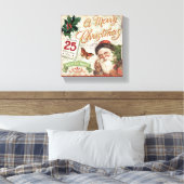 Vintage kerstkerstkerstkerstman canvas afdruk (Insitu (Slaapkamer))
