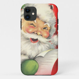 Vintage kerstkerstkerstkerstman iPhone 11 hoesje
