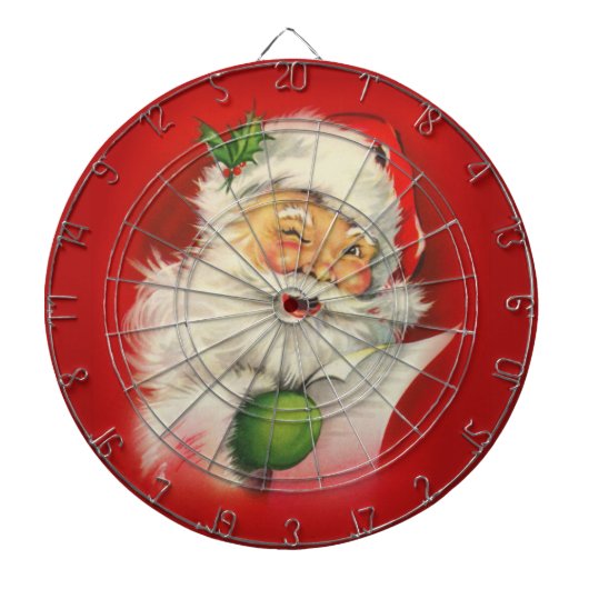 Vintage kerstkerstkerstkerstman dartbord (Voorkant)