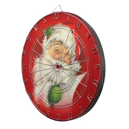 Vintage kerstkerstkerstkerstman dartbord (Voorkant Rechts)
