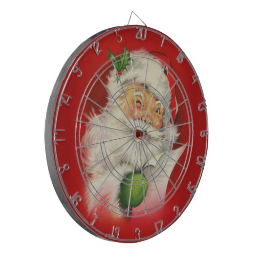Vintage kerstkerstkerstkerstman dartbord (Voorkant Links)