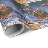 Vintage kerstkerstkerstkerstman die zijn buikdij v cadeaupapier (Rol Hoek)