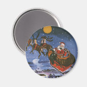 Vintage kerstkerstkerstkerstman die zijn buikdij v magneet (Voorkant / Achterkant)