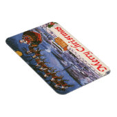Vintage kerstkerstkerstkerstman die zijn buikdij v magneet (Rechterzijde)