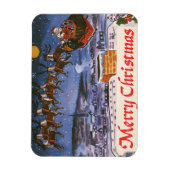 Vintage kerstkerstkerstkerstman die zijn buikdij v magneet (Verticaal)