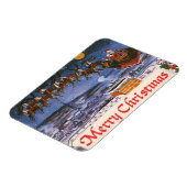 Vintage kerstkerstkerstkerstman die zijn buikdij v magneet (Linkerzijde)