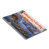 Vintage kerstkerstkerstkerstman die zijn buikdij v notitieboek (Rechterzijde)