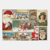 Vintage kerstkerstkerstkerstman Elves Victoriaans  Inpakpapier Vel (Voorkant 3)