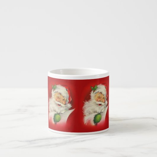 Vintage kerstkerstkerstkerstman espresso kop (Voorkant)
