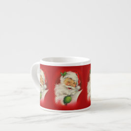 Vintage kerstkerstkerstkerstman espresso kop