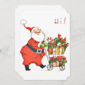 Vintage kerstkerstkerstkerstman feestdagenkaart (Voorkant / Achterkant)