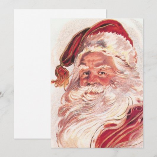 Vintage kerstkerstkerstkerstman feestdagenkaart (Voorkant / Achterkant)