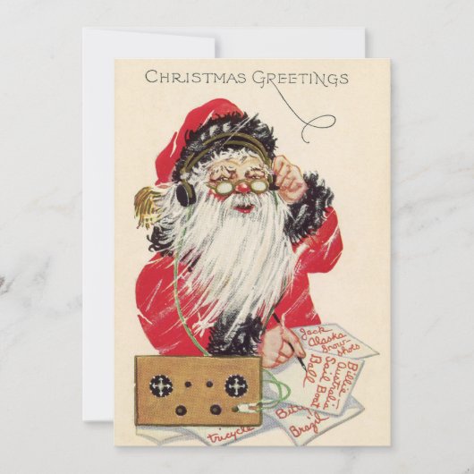 Vintage kerstkerstkerstkerstman feestdagenkaart (Voorkant)