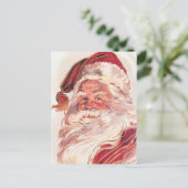 Vintage kerstkerstkerstkerstman feestdagenkaart (Staand voorkant)