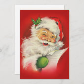 Vintage kerstkerstkerstkerstman feestdagenkaart (Voorkant / Achterkant)