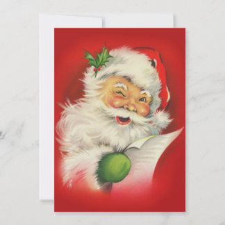 Vintage kerstkerstkerstkerstman feestdagenkaart