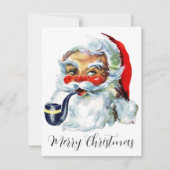 Vintage kerstkerstkerstkerstman feestdagenkaart (Voorkant)