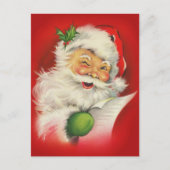 Vintage kerstkerstkerstkerstman feestdagenkaart (Voorkant)