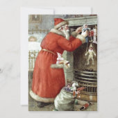 Vintage kerstkerstkerstkerstman feestdagenkaart (Voorkant)