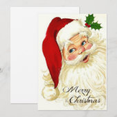 Vintage kerstkerstkerstkerstman feestdagenkaart (Voorkant / Achterkant)