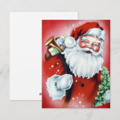 Vintage kerstkerstkerstkerstman feestdagenkaart (Voorkant / Achterkant)