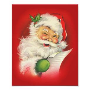 Vintage kerstkerstkerstkerstman foto afdruk
