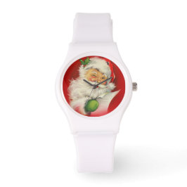 Vintage kerstkerstkerstkerstman horloge