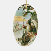 Vintage kerstkerstkerstkerstman keramisch ornament (Rechts)